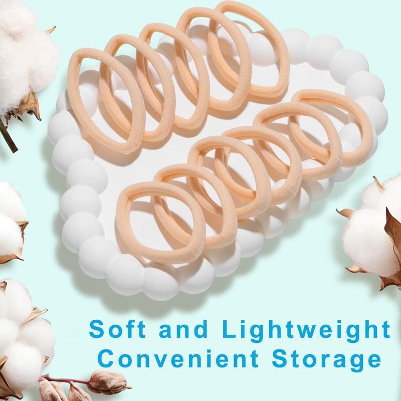 IKOCO 150PCS Blonde Seamless Hair Ties, Hair Ties No Damage, Cotton Seamless Ponytail Holders - Image 3